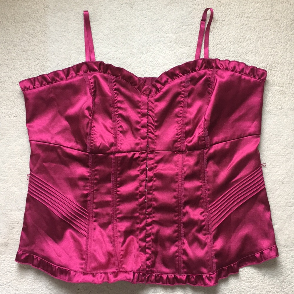 Magenta MXM Corset with hook and Eye closure from Addition Elle